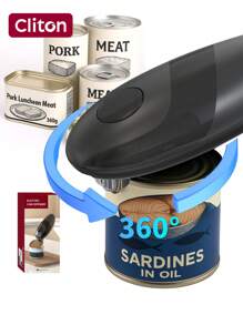 CLITON Auto Electric Can Opener - Effortless Hands-Free Kitchen Gift For Women, Perfect Holiday Present For Mom/Wife/Girlfriend, Smooth Edge Design, Battery-Powered & Portable - Ideal For Christmas, Birthdays, Housewarming