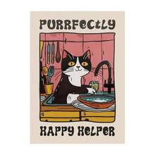 1 Stück / 3 Stücke Wandkunst Poster Optional Rahmen Vintage Tiere Retro Küche Leinwand Poster Katze Koch Kunst Druck Geschirr Wandkunst Bilder Schlafzimmer Küche Wohndekoration Geschenkideen, geeignet für Wohnzimmer Schlafzimmer Dekorationsbilder, geeignet für Wohn- und Studentenwände, Wohnzimmer und Bar Dekoration, Essbereich oder Bad Dekoration, Raumdekoration, hochwertig, Leinwandkunst für Innen-/Außenbereich, ohne Rahmen