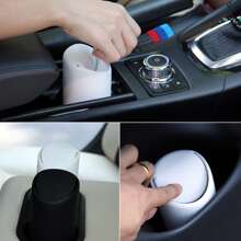 1pc Creative Fashion Silicone Cup-Shaped Car Trash Can, Detachable Mini Storage Bin For Vehicle