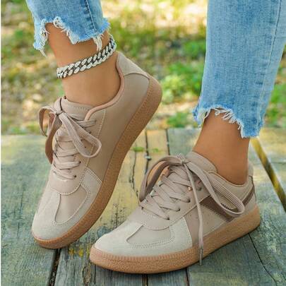 女士休闲平底运动鞋，时尚户外校园学生情侣鞋，系带帆布透气薄款硫化鞋，百搭新款