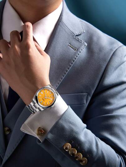 1pc Relógio mecânico masculino de luxo totalmente automático, luz noturna simples, pulseira de aço inoxidável, relógio esportivo masculino - Seleção de presentes