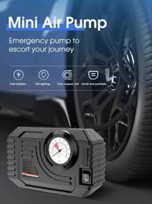 CARSUN Gonfiatore di pneumatici portatile - Accessori auto, funzione di gonfiaggio rapido per pneumatici auto, compressore d'aria per pneumatici auto 150 PSI, senza batterie richieste, con luci LED, per auto/moto/bicicletta/palloni/salvataggio, accessorio indispensabile per auto, regalo