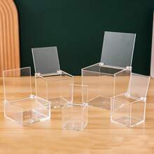 Cajas de plástico transparente, cajas de almacenamiento de joyas, cajas de almacenamiento decorativas de cubo cuadrado para exhibir caramelos, pastillas, joyas pequeñas, juguetes, regalos y obras de arte