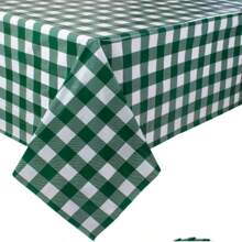1pc Colorful Plaid Tablecloth, Red Blue Yellow Simple Grid Pattern, Polyester Tablecloth, Suitable For Indoor Dining Table Decor, Birthday Party Gathering Decorations, Party Table Decor