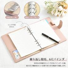 A5 Notebook Planner 6 Holes Loose Leaf Ring Memo Pad With Pen Holder Schedule Book Card Storage A5 Notebook Cover Card Storage Unisex Business Schedule Book Office Supplies School - Multicolor - View 3