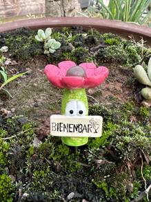 Floral Insect Waterer - Charming Waterer For Wild Bees And Insects, Biennbar Flower & Insect Waterer, Bee Water Station Cup, Butterfly Waterer Cup, Outdoor Garden Wood Pillar Yard Decor