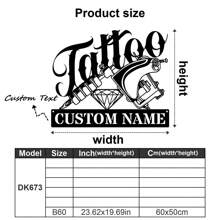 1 pezzo di Decorazione da parete in metallo personalizzata - Targa personalizzata con nome dello studio per la casa, per la decorazione della stanza degli uomini e dell'officina - Design versatile per appendere - Regalo perfetto per gli amanti dei tatuaggi, decorazione di San Valentino, decorazione di San Valentino