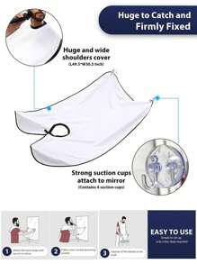 1 Piece, Men's Beard Trimming Apron With Suction Cup Fixing Device, Which Can Capture Beard When Shaving, Making It Easy To Clean And Making It More Convenient For You To Care For Your Beard