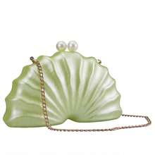 Women Acrylic Shell Shaped Evening Clutch For Wedding Party - 綠色 - 查看 1