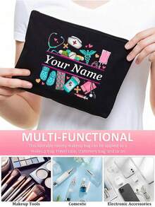 Borsa per il trasporto di articoli medici personalizzata, borsa da toilette, borsa portaoggetti per cosmetici, borsa multifunzionale - personalizza con il tuo nome, perfetta come ringraziamento per il servizio sanitario nazionale, regalo per neolaureati, personale ospedaliero e studenti di medicina, borsa portacosmetici per infermieri, regalo per infermiere professionista, borsa con cerniera per studenti di infermieristica, insegnanti, vibrazioni boho, multifunzionale, riutilizzabile, facile da pulire, antimuffa, traspirante, regali ideali per lui, regali ideali per amici, casa, sala da té, per anniversari, per lauree, per matrimoni