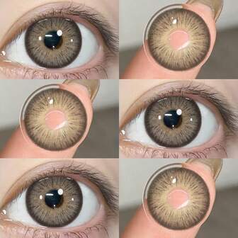 AMARA 彩色隐形眼镜 蓝灰色柔软美眼妆棕色美瞳 年抛粉色美瞳镜片 14.5mm 1对/2片