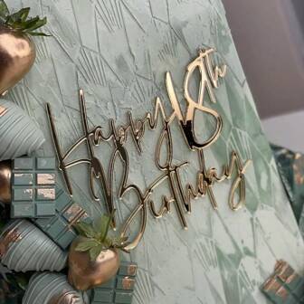 1 件/3 件/5 件金色亚克力 18/21/30/40/50/60/70 岁生日蛋糕装饰生日派对蛋糕装饰生日快乐 18 岁