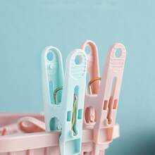 Pinzas de ropa de plástico de gran resistencia con diseño a prueba de viento para tender la ropa, clips para toallas en la lavandería, y para la cesta de almacenamiento - Multicolor - Ver 5