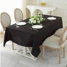 6/10/16 Pack Black 60x102 Inch Tablecloths For 6FT Rectangular Tables, Durable Stain & Wrinkle Resistant Polyester Covers For Events, Banquet, Party - 黑色 - 查看 7