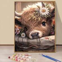 1 件成人数字油画套装 - 16x20 英寸帆布，动物丙烯画套装，含画笔和颜料 - 非常适合家居装饰和生日、父亲节、圣诞节、母亲节的礼物 - 鏽棕色 - 查看 7