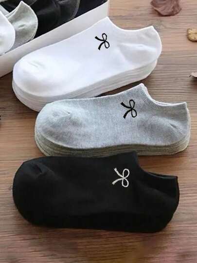 3/9/15 Pairs Women Bow Low Cut Invisible Socks, Casual Everyday Match Cute & Minimalist Design, Comfortable Soft Breathable Loafer Socks, Spring/Summer/Autumn