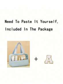 1PC Transparent PVC Toiletry Bag For Makeup Tools Letters Makeup Bag Water-Proof Portable Chenille Letter Zipper Make Up Organizer Minimalist Initial Letter Patch Travel Toiletry Bag For Women For Bathroom Monogram Wash Bag (Letter A~Z) Gift For Mom Beach Bag Beach Essentials Beach Towel Organizer Beach Accessories Beach Stuff Holiday Bag Holiday Essentials For Winter And Fall For Vacation Valentine's Day Makeup Travel Toiletry Organizer Clear Essentials Gifts Storage Zipper Accessories Nail