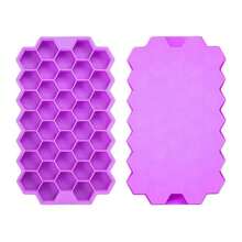 1pc Silicone Honeycomb Ice Cube Tray With Lid, 37-Grid Silicone Ice Mold, Ice Cube Tray
