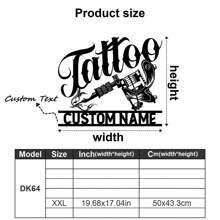 1 pezzo di Decorazione da parete in metallo personalizzata - Targa personalizzata con nome dello studio per la casa, per la decorazione della stanza degli uomini e dell'officina - Design versatile per appendere - Regalo perfetto per gli amanti dei tatuaggi, decorazione di San Valentino, decorazione di San Valentino