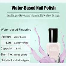 1 Bottle 8ml Water-Based Nail Polish, Quick-Dry Peel-Off Nail Lacquer For Students, Alcohol-Free Nails - Pink - View 4