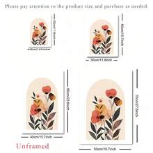 1/3 件米色波西米亚风格抽象花卉印花，极简主义现代墙面艺术，花卉艺术帆布海报（可选画框），中世纪赤陶植物秋季墙面装饰，卧室、客厅、走廊、墙面艺术、墙面装饰、家居和房间装饰的艺术品 - 彩色 - 查看 2
