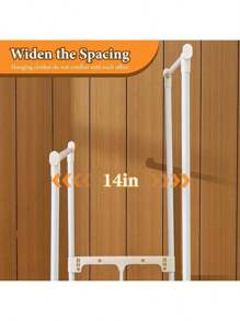 1pc Double Pole Rolling Clothes Drying Rack, Multi-Layer Storage Coat Hanger Stand, Lightweight Luxury Garment Rack With Wheels For Bedroom, Indoor Home & Commercial Use