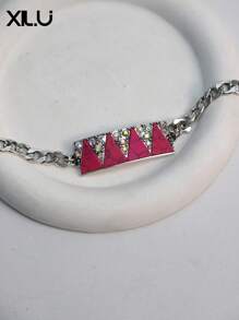 1 pieza Brazalete de moda retro hecho a mano con lazo trenzado, decoración de estrella de piedras preciosas de turquesa multicolor, popular para mujeres