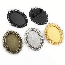 4 peças 18x25mm tamanho interno broche cabochões base em branco bandeja de configuração faça você mesmo acessórios para fazer joias descobertas
