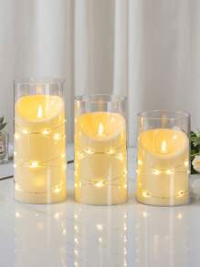 1 pièce Bougie à led inclinée minimaliste de qualité supérieure, design élégant pour plusieurs scènes, sans flamme, sécuritaire pour l'ambiance des fêtes, décoration de maison, fête intérieure/extérieure, décoration de table, bougie électronique à lumière chaude