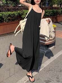 Casual Loose Cami Dress Women Outfit For Everyday Wear