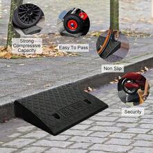 4PCS Kerb Ramp 50x27x9cm Portable Curb Ramps Heavy Duty Threshold Ramps Kerb Ramps For Doorways Wheelchairs Bicycles Dirtbikes Stairs Loading Dock Sidewalk Car Scooter Bike - Black - View 1