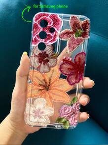 1pc Bead Flower Element Pattern Print Soft Anti-Fall Phone Case Compatible With IPhone 16/11/12/13/14/15/15pro/15 Plus/15 Promax/7plus/8plus/X/Xs Max/Xr/11pro/12pro/13pro/14pro/12mini/13mini/11promax/12promax/13promax/14promax/14plus/6/6s/6plus/7/8/16Pro/16plus/16promax/Se&Compatible With Samsung Galaxy/A54/A14/A12/A13/A15/A32/A33/A24/A52S/S20/S21/S22/S23/S24/S23Plus/S24ultra/S25/A15/A33/A23