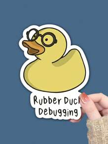 1/3pcs "Rubber Duck Debugging" Humorous Sticker, A Cartoon Rubber Duck With Glasses Is The Best Gift For Programmers, Suitable For Laptop, Water Bottle, Journal, Skins, Guitars, Helmets, Office Supplies, School, Skateboards, Luggage, And Other Funny Decal