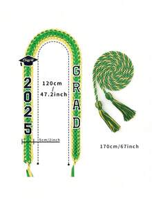 Collar de graduación de fibra de poliéster ligero - Corona de cinta de graduación de doble capa - Cordón de honor - Multicolor - Ver 5