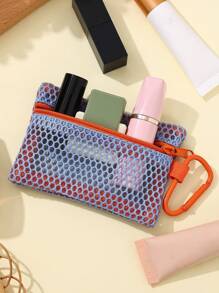 Miniaturowa kosmetyczka z siateczki na zamek błyskawiczny, dostępna w wielu kolorach, wygodna portmonetka na monety, etui na klucze, etui na karty i szminkę