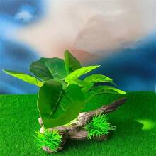 Imitation Driftwood Aquarium Decoration Set | Terrarium/Aquarium Dual-Use Decor | High-Density Plastic Plants + Lifelike Driftwood Integrated Design | Turtle Hideout/Small Fish Shelter | Realistic Turtle Shell Texture & Natural Water Leaf Shape | Suitable For Planted Tank/Micro Landscape/Lizard Habitat | Submerged & Stable, Low-Maintenance Decor For Slouchy People - Multicolor - View 6