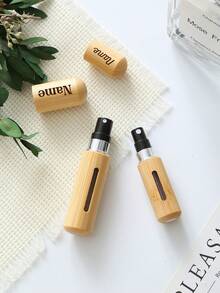 1pc Customized Bamboo Perfume Spray Bottle, Personalized Perfume Atomizer, Reusable Mini Portable Perfume Mist Sprayer, Ideal Bridesmaid Gift, Personalized Perfume Spray Bottle, Customized High-End Perfume Atomizer