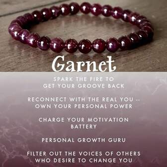 1pc Bohemian-Style Natural Garnet Beaded Bracelet, Daily Wear, Loyalty, Friendship, Rejuvenation, Jewelry Gift For Women