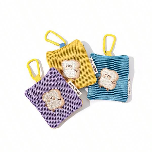 Borsellino portamonete di moda in 3 colori, custodia per auricolari, organizer per rossetto, borsa portaoggetti piccola e carina