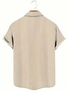 قميص رجالي ذو أكمام قصيرة مطبوع على طراز عبر الحدود بين أوروبا وأمريكا، قميص كاجوال سليم فت مقاسات كبيرة
