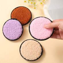 3pcs Reusable Facial Cleansing Pads, Dual-Sided Washable, In Random Colors, Portable
