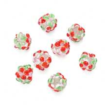 3pcs Floral Glass Beads - With 3D Flower Surface, DIY Jewelry Making Accessories, Suitable For Bracelets, Necklaces, Earrings, Keychains, Phone Straps, And Craft Projects