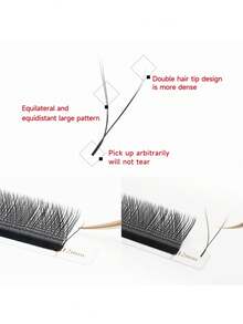 XIUSUZAKI 12 rangées de rallonges de cils en forme de C/D, de type YY, en brun et noir, avec des pointes doubles et triples. Extensions de cils volumineuses pré-assemblées, souples. - Noir - Voir 5