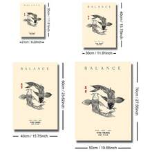 1pc Framed/Unframed Vintage Koi Fish Japanese Wall Art Canvas Poster Print Minimalist Zen Yin Yang Japandi Mindfulness Painting For Apartment,Living Room,Bedroom,Modern Home Decoration - Multicolor - View 7