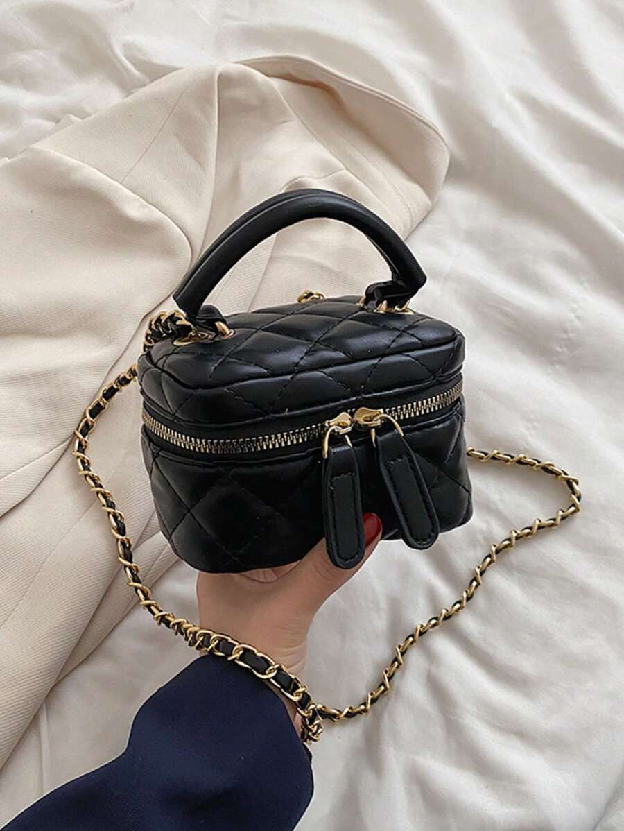 Women's Fashion Simple Stitching Quilted Hand Carry Small Bag, Daily Shopping, Travel, Dating, Party, Crossbody Shoulder Bag