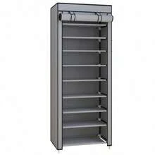 10层鞋架9格带防尘罩鞋架收纳架 - 彩色 - 查看 1