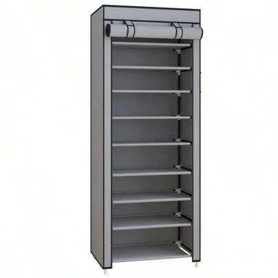 Organizador de zapatos de 10 niveles, 9 rejillas con cubierta antipolvo