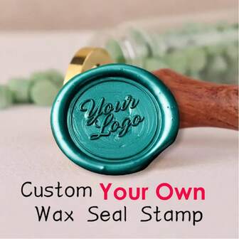 1 buc ștampilă de ceară personalizată cu mâner pentru invitație de nuntă, kit de ștampilă de ceară cadou personalizat cu inițiale, ștampilă personalizată cu orice logo, kit de sigiliu de ceară