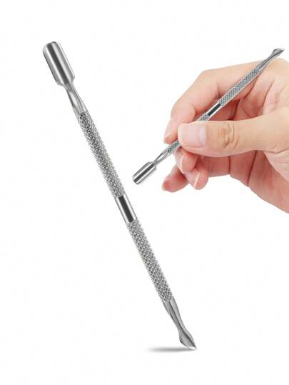 1 Silver Nail Cuticle Pusher Manicure And Pedicure Tools, Nail Cleaning And Manicure Design Tools DIY Home Or Manicure Salon Manicure Products