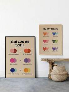 1 pieza Póster de salud mental, decoración de oficina de terapia, arte psicológico significativo, decoración de pared elegante para sala de estar, dormitorio, dormitorio, apartamento, comedor, cocina y otras decoraciones del hogar modernas, decoración de verano sin marco - Multicolor - Ver 5